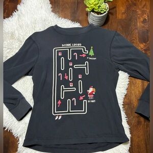 Gymboree SANTA PAC-MAN video game shirt 🖤